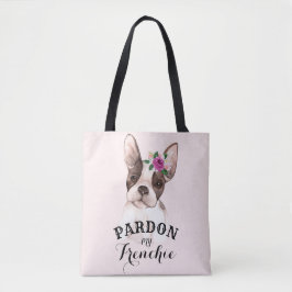 Bolsa de la tote del Bulldog francés - rosa