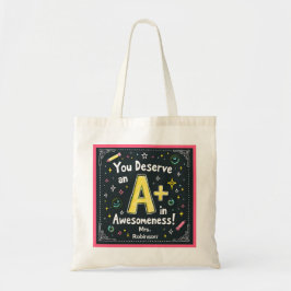 Bolsa de la tote del doodle de la pizarra - ¡A+ en