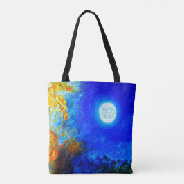 Bolsa de la tote maya azul y amarilla