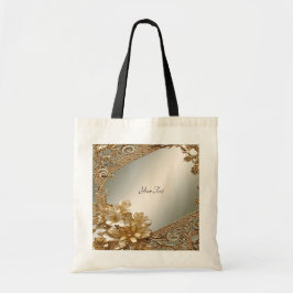 Bolsa de la Tote Ornate Floral de Oro Moderno