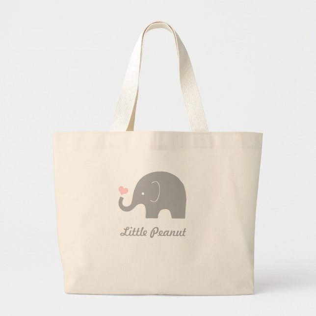 Bolsa de la Tote para el Elefante del cacahuete, c (Frente)