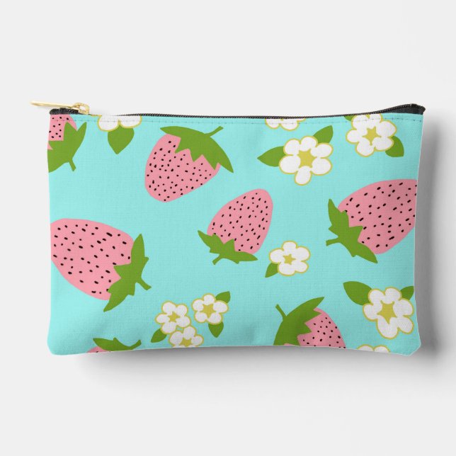 Bolsa de lápiz/maquillaje de flor de fresa (Anverso)
