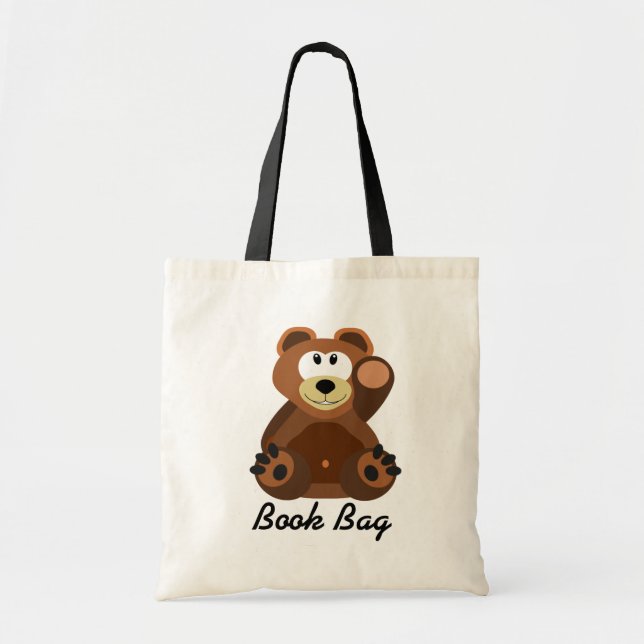 Bolsa de libros de osos de peluche marrón y marrón (Frente)
