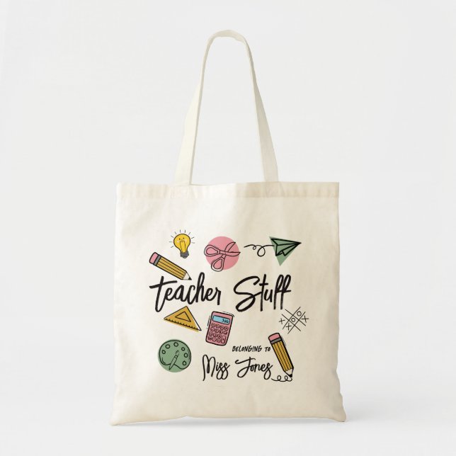 Bolsa de libros personalizada para maestros (Frente)