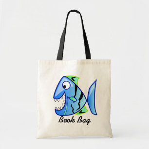 Bolsa de libros Piranha azul tropical