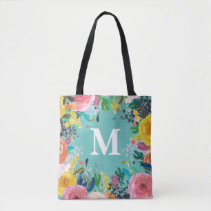Bolsa de lienzo Monograma personalizada con motivo