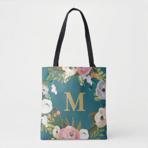 Bolsa de lienzo Monograma personalizada con motivo