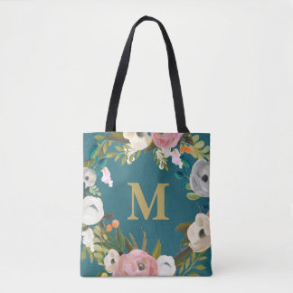 Bolsa de lienzo Monograma personalizada con motivo
