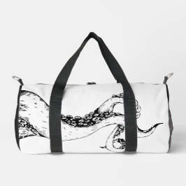 bolsa de lona blanca y negra con tentáculos de pul