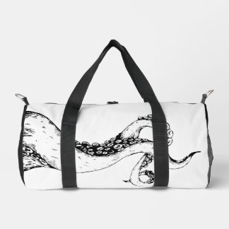 bolsa de lona blanca y negra con tentáculos de pul