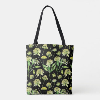 Bolsa de lona botánica de Angelica con acuarela