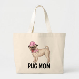 Bolsa de lona de dibujo animado de perro pug diver