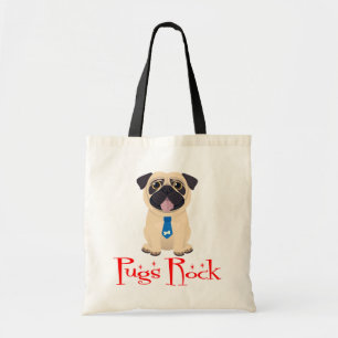 Bolsa de lona de dibujos animados de perro pug div