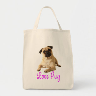Bolsa de lona de perro cachorro Pug de amor