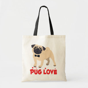Bolsa de lona de perro cachorro Pug dibujos animad