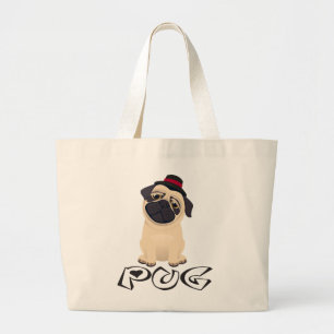 Bolsa de lona de perro cachorro Pug dibujos animad
