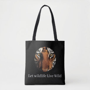 Bolsa de lona ecológica con estampado de tigre