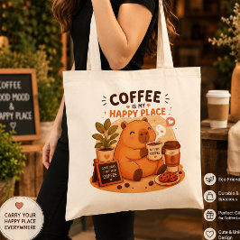 Bolsa de mano adorable de capibara amante del café