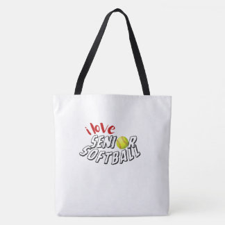 Bolsa de mano "Amo el sóftbol senior"