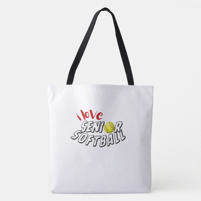 Bolsa de mano "Amo el sóftbol senior" (Anverso)