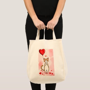 Bolsa de mano Amor de gato Corazones rojos 