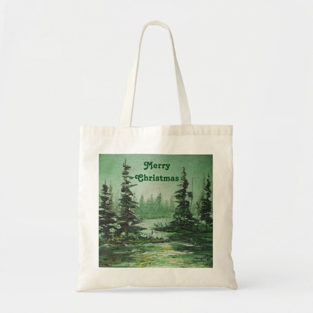 Bolsa de mano Ann Hayes Pintura Selva Verde (Frente)