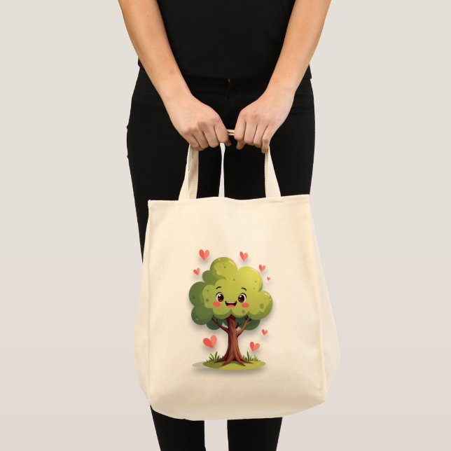 Bolsa de mano Árbol Amor Corazones Rojos  (Anverso (producto))