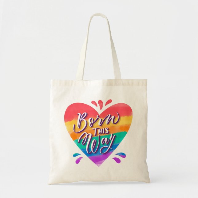 Bolsa de mano Arcoíris de Orgullo Amor (Frente)