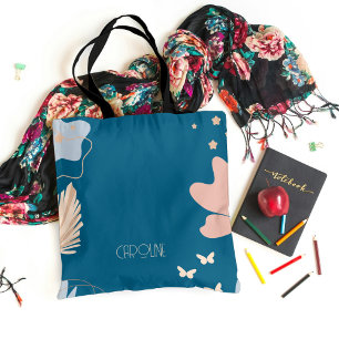 Bolsa de mano azul elegante para damas boho linda