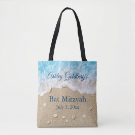 Bolsa de mano Bat Mitzvah Olas de Playa Azul