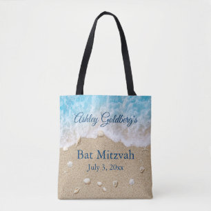 Bolsa de mano Bat Mitzvah Olas de Playa Azul