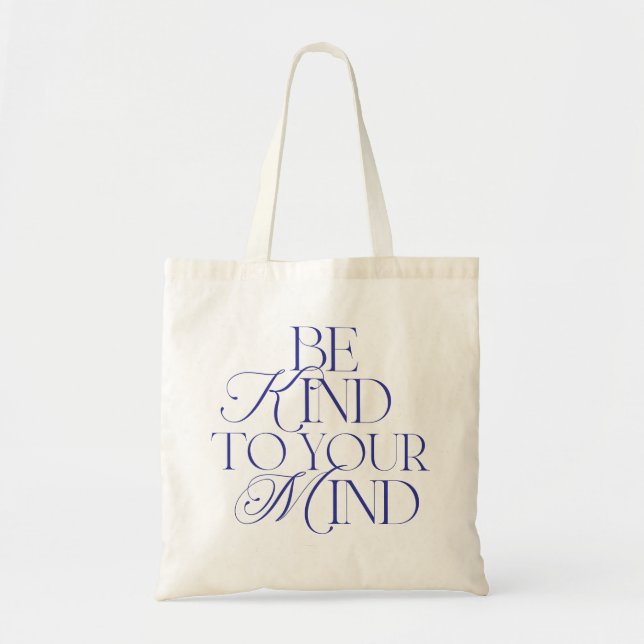 Bolsa de mano Be Kind to Your Mind Azul Marino (Frente)