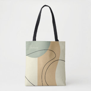 Bolsa de mano beige abstracta personalizada