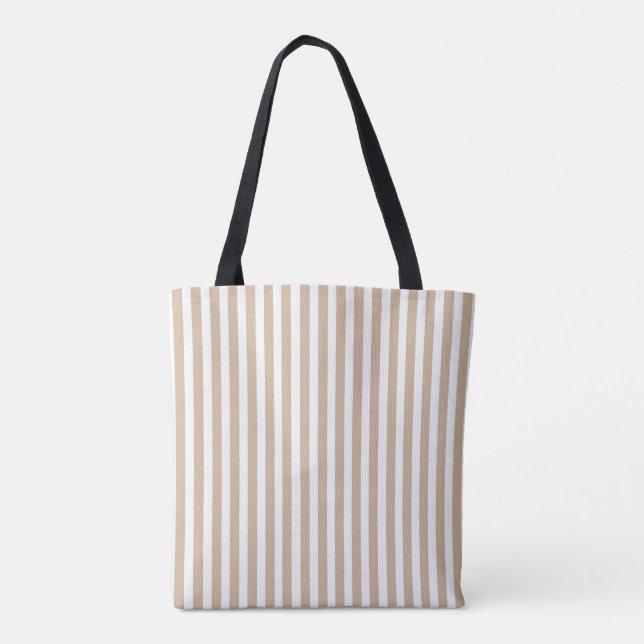 Bolsa de mano, beige y blanca raya vertical (Reverso)