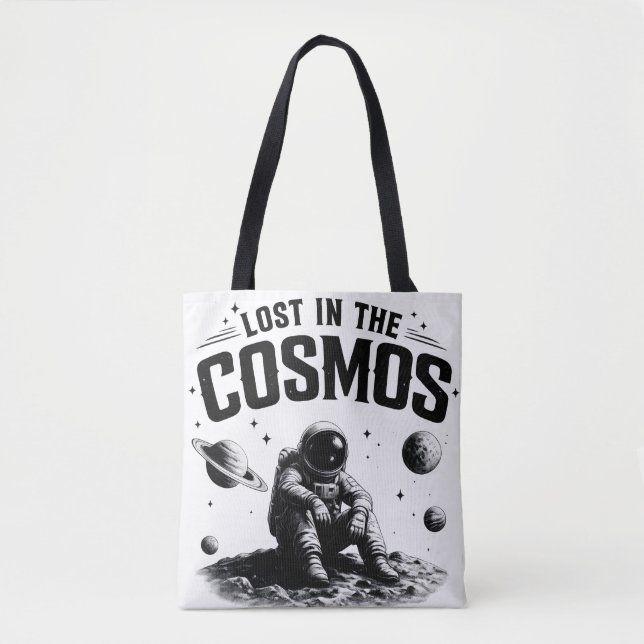 Bolsa de mano blanca de astronauta Perdido en el C (Anverso)