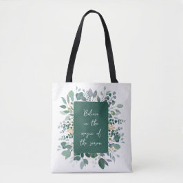 Bolsa de mano botánica de acuarela estacional Verd