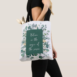 Bolsa de mano botánica de acuarela estacional Verd