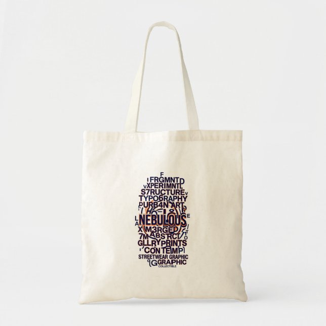Bolsa de mano Canva con tipografía aleatoria (Frente)