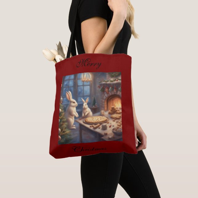 Bolsa de mano caprichosa de conejos de Navidad hor (Detalle)