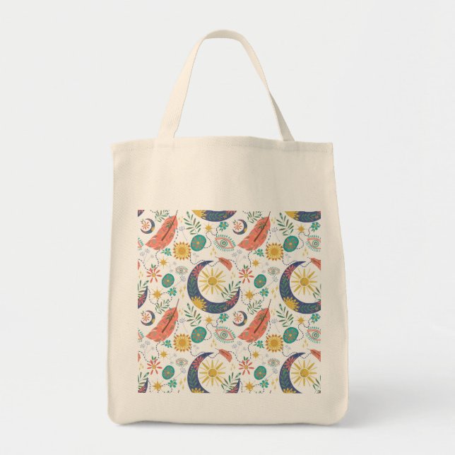 Bolsa de mano Celestial Boho con un bolsillo lleno (Frente)