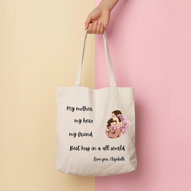 Bolsa de mano con abrazo de mamá personalizado par (Subido por el creador)