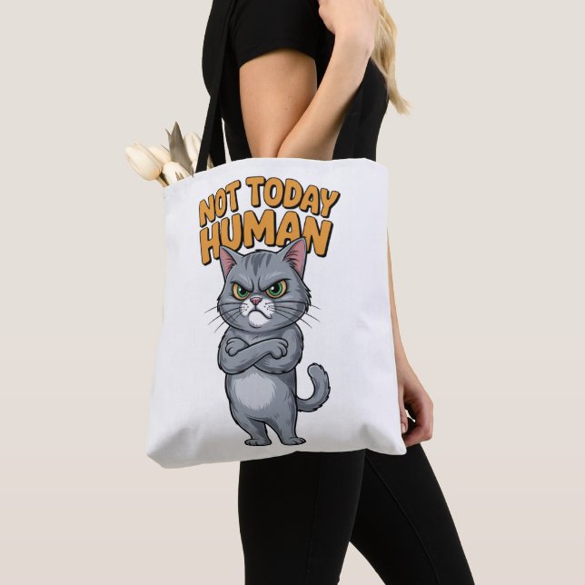 Bolsa de mano con actitud de gato divertida (Detalle)