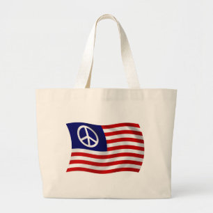 Bolsa de mano con bandera de la señal de paz de EE