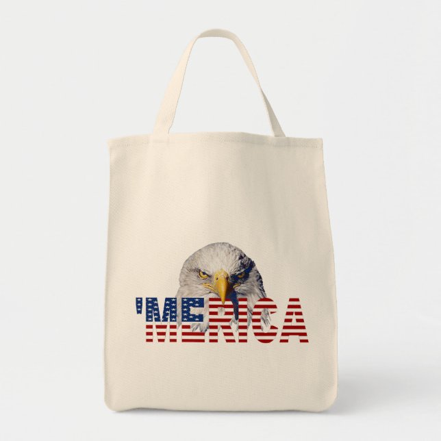 Bolsa de mano con bandera de 'MERICA y águila (Frente)