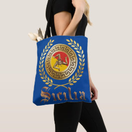 Bolsa de mano con bandera y emblema de Sicilia reg