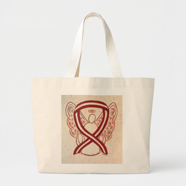 Bolsa de mano con cinta de concientización sobre e (Frente)