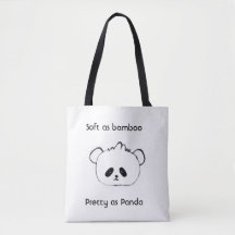 Bolsa de mano con cita de Panda Lindo y Bambú