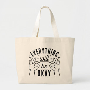 Bolsa de mano con cita de positividad Todo estará
