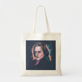 Bolsa de mano con cita de retrato en acuarela colo