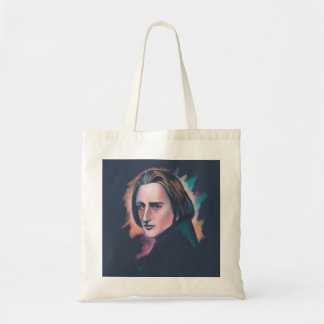 Bolsa de mano con cita de retrato en acuarela colo